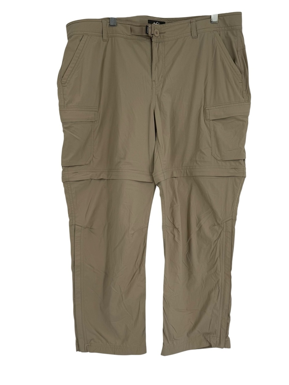 REI Womens Sahara Convertible Cargo Pants Adjustable Waist Size 16P Hiking tan